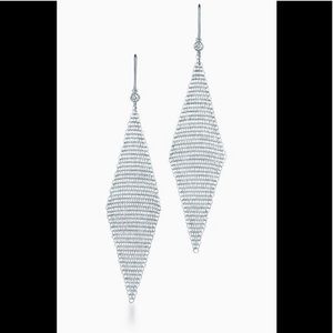 Tiffany and co Elsa Peretti silver mesh earrings